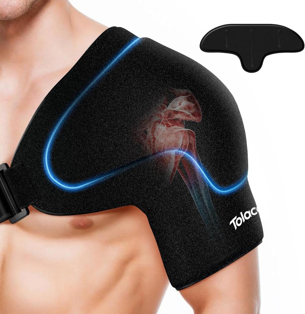 Shoulder Ice Pack Wrap with Triple Coldfocus Expert Gel for Long-Lasting Rotator Cuff Cold Therapy, Shoulder ice Brace Rotator Cuff Cold Therapy for for Pain Relief, Post Recovery (Large)