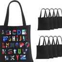 OKBA 10 Pcs Canvas Tote Bags,Reusable Grocery Shopping Blank Tote Bag with Handles and Sustainable Eco Friendly,Suitable for DIY, Advertising, Promotion, Gift, Activity