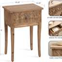 Kate and Laurel Cassetta Soft Rustic Rectangle Side Table; 19 x 14 x 28; Hazelnut; Wooden Living Room End Table with Useful Pull Drawer for Storage
