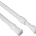 2Pcs Spring Tension Curtain Rod, 28 to 40 Inch Adjustable Small Tension Rods No Drill, White Spring Loaded Curtain Tension Rod for Window