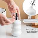 3-Piece White Ceramic Bathroom Accessories Set with Tray, Lotion Dispenser, and Tumbler for a Luxurious Bath Experience