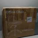 DUMOS Criss Cross Chair Legged Office Wide Comfy Desk Seat, No Wheels Armless Computer Task Seating, Swivel Vanity Home Height Adjustable (Beige)