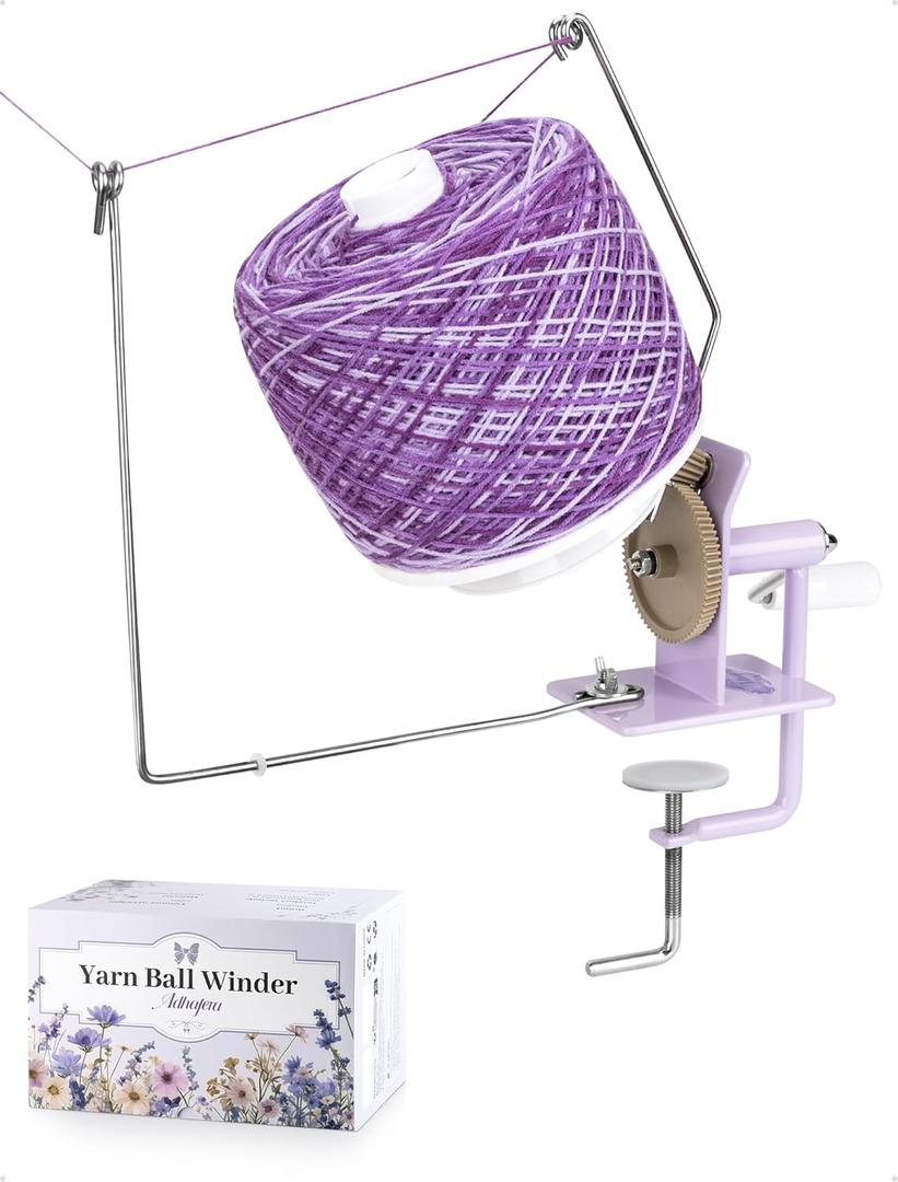 Adhafera Yarn Winder, Ball Winder for Crocheting, Large Capacity 1016oz, Smooth Center-Pull Cake Spinner, Metal Craft Supplies for Knitting Enthusiast