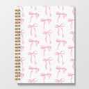 Pink Coquette Bow Spiral Journal Notebook 5.5x8.3, Preppy Spiral Journal Notebooks for School, Coquette Preppy School Supplies Notebooks, Pink Bow Journal for Women