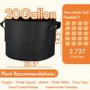 Gardzen 10-Pack 20 Gallon Grow Bags, 300G Thickened Fabric Grow Bags with Handles, Heavy Duty Aeration Plant Grow Bags