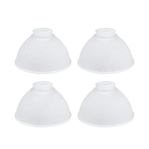 Aspen Creative Frosted 23086-4 Transitional Style Replacement Dome Shaped Ribbed Glass Shade, 2 1/8" Fitter Size, 3 3/4" high x 6 1/2" Diameter, 4 Pack