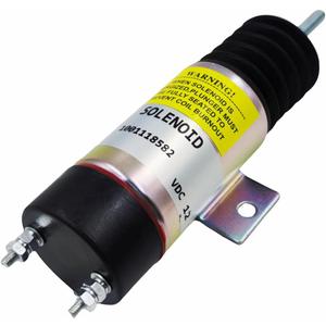 12V 2-Terminal Dual Coil Pull Throttle Solenoid Fits Kubota WG-750 DF-750 DF-752 DF-972 D-905 D1105 Z482 Genie 20780GT Z-34/22 Z-45/22 D610-A1V12 1502-12C2U1B1S1 1001118582