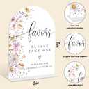 2 x Wedding Signs for Ceremony and Reception, Boho Floral Acrylic Favors Please Take One Sign, Wedding Signage with Stand, Bridal Shower Table Centerpieces, Supplies for Engagement Reception Party, 12, 6x8"