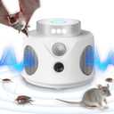 Ultrasonic Repellent for Rodent, 360 Mice Repellent Indoor Rat Deterrent Get Rid of Mice with LED Lights, Pest Control Squirrel Repeller for Attic Houses Barns Garage Basement RV