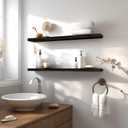 36 Inch Brown Wood Floating Shelves for Wall Rustic Wall Shelf for Bedroom Living Room Set of 4, 36Incn