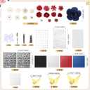WinnerWhy 50Pcs DIY Dominican Republic Flag Graduation Cap Decorations 2026 Handmade Dominican Republic Grad Hat kit Included Faux Flower Heads 3D Butterfly Stickers for Craft Graduation Cap Topper