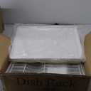 Dish Drying Rack for Kitchen Counter - Large Dish Rack with Drainboard, Rustproof Dish Drainer with Utensil Holder for Sink, White, 
11.8"D x 16.7"W x 5.7"H