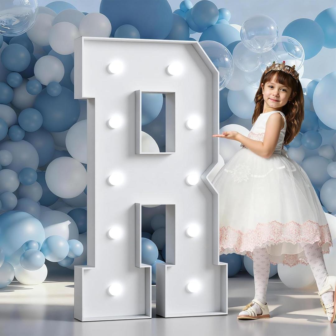 Marquee Letters 4 Feet Tall Large Light Up Letters Baby Shower Decorations Wedding Engagement Proposal White Party Decorations Marry Me Mr and Mrs Sign Big Cardboard Backdrop R