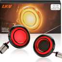 LKV 1157 Rear Motorcycle LED Turn Signals Light 2 Inch Bullet Smoked Lens Compatible for Harley Davidson Touring Dyna Softail Sportster Street Glide Road Glide Iron 883 Road King