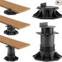 20Pack Adjustable Deck Support Pedestal, Floor Slate Support Floor Lift Deck Support Floor Raising for Floating Deck Platform Deck Floor Height Adjustment Raising from 2-3/8" to 5-1/2" Black