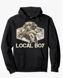 Camo Southern Local Boy Duck Hunting Black Lab Outdoor Men Pullover Hoodie, Large
