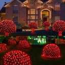 WBao Christmas Net Lights 200LED F8 Big Bulbs, 8.4ft x 5.2ft Christmas Bushes Lights with 8 Modes, Timer, UL Certified, End to End Connectable, Waterproof for Lawn, Bushes Outdoor Xmas Decoration, Red (Plug in)