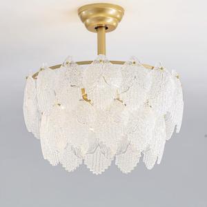 Modern Gold Crystal Fandelier Ceiling Fan with Light and Remote 6-Speed