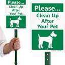 SmartSign10 x 7 inch Please Clean Up After Your Pet Yard Sign with DOG Graphic, 40 mil Laminated Rustproof Aluminum, 21.5 inch tall Sign and Stake Kit by SmartSign, 100+ Years of Sign Expertise