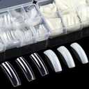 1000PCS Nail Tips Acrylic Nails 10 sizes Artificial Half Cover False Flake Nail Tips for Nail Salon Nail Shop DIY Nail Art Ballerina Nails (French Fake Nail Extension Tips)
