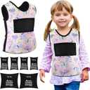 Janmercy Weighted Vest for Kids Ages 4 to 7 and Ages 8+ Boy Girl Adjustable Breathable Compression Vest for Processing Issue(Butterfly,Small,Pink)