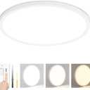 16 Inch LED Flush Mount Ceiling Light Fixture, 32W 3200LM, Dimmable & CCT 3000K/4500K/6000K, Ultra-Thin Modern Low Profile, White Round Flat Ceiling Light for Living Room, Bedroom, Kitchen