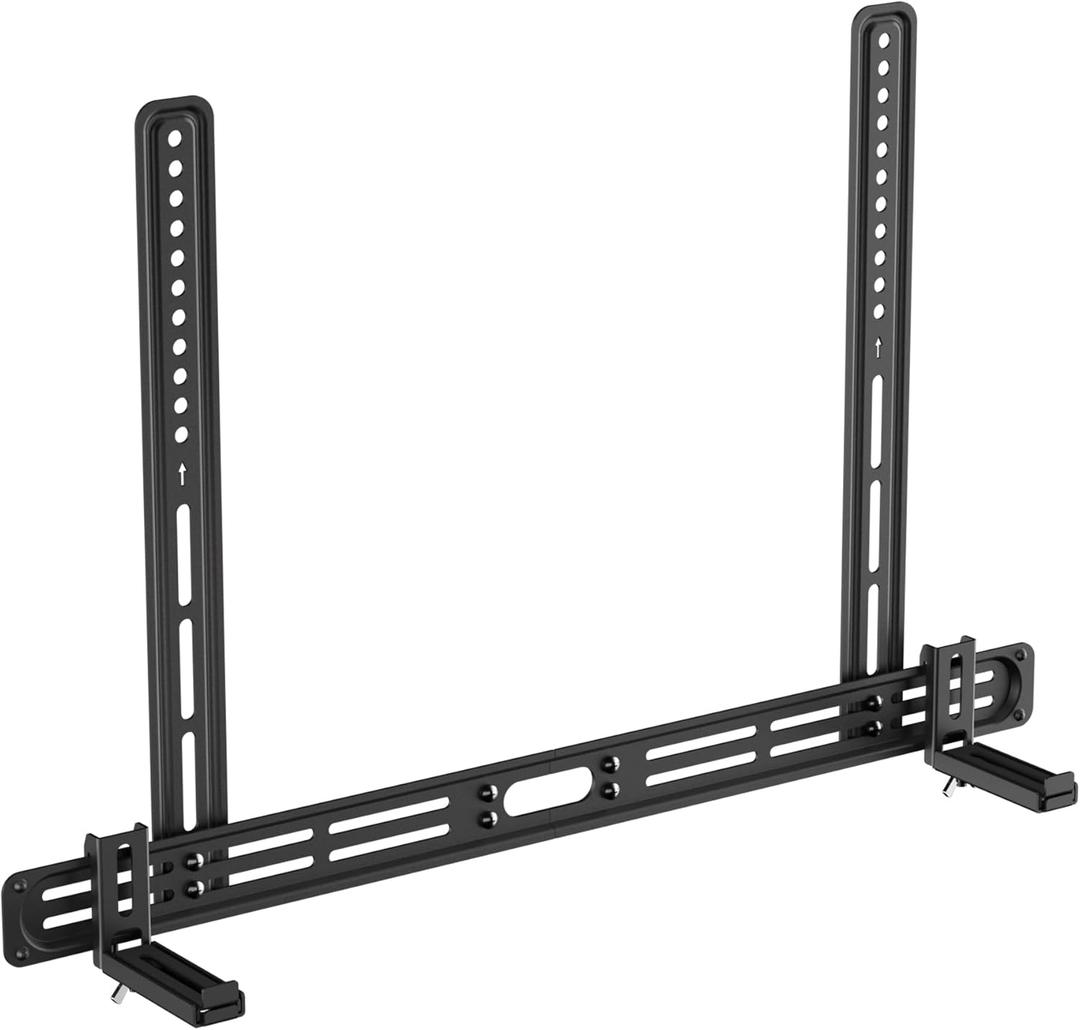 XINLEI Universal Soundbar Mount with Holes/ Without Holes, Sound Bar TV Bracket for Speaker Non-Slip Base Holder Extends 3.46"-6.1", Support 20lbs SBR501