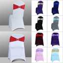 Spandex Chair Sashes - Babenest 100PCS Premium Stretch Chair Cover Band with Buckle Slider Universal Elastic Ties for Wedding Party Ceremony Reception Banquet Decoration (Red)