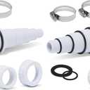 Sealproof Pool Hose Adapter, 30 Configurations, Compatible with Most Pumps, Skimmers, and Filters, White, 2-Pack