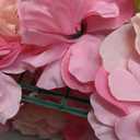 VEVOR 3D Flower Wall Panel, Artificial Floral Wall Background Mesh Backing Mat,Seamless Design&Easy Installation for Wedding Valentines Day Home Baby Party Backdrop Decor,Pink (15*15IN 12P)