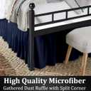 Ruffled Bed Skirt, Navy Blue, King 14 Inch Drop | Made from 100% brushed microfiber with split corners, wrinkle-resistant, machine washable, and dust ruffle bed skirt
