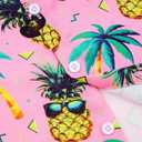 westwolf Little Big Boys Hawaiian Shirts Button Down Short Sleeve Tops Hawaiian Shirt for Kids 3-14T (Pink)