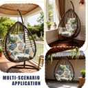 Floral Egg Chair Cushions Hanging Basket Chair Pads Replacement, Medium