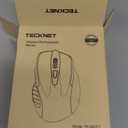 TECKNET Rechargeable Jiggler Wireless Mouse (BT5.0/3.0 & 2.4G) 4800 DPI Silent USB A & Bluetooth Mouse 6 Buttons, Wide Compatibility - Grey
