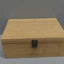 Woiworco Large Bamboo Wooden Storage Box with Hinged Lid, 11 x 7.9 x 4.5 inch Natural Wooden Box for Crafts, Art, DIY, Stash, Keepsake, Gifts