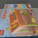 Lehoo Castle Sensory Table with Sensory Sand, Indoor Sensory Bin with Lid & 2.6lbs Play Sand, Construction Kit with 6 Alloy Trucks & Castle Molds, Sensory Toys for Toddler Boys and Girls