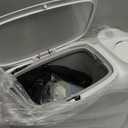 CTIME Bathroom Trash Can Set - Narrow White Plastic Small Trash can, a Toilet Wand, Toilet Brush Holder and 36 Refills, 2 Gallon Trash can with pop-up lid, Suitable for bathrooms and Small Toilets.