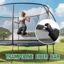 Wesiti Trampoline Fiber Glass Rods for Top Ring of Net Enclosure Fiberglass Poles for 16Ft Frame with Tube Caps, Not for The Plastic T Connector (for 16ft Trampoline Frame)