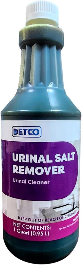 Urinal Salt Remover Concentrate - Safe on Pipes and Plumbing, Odor Control, Cleans Rust, Scale, and Uratic Salt Build-Up, 1 Quart (32 Fl Oz (Pack of 1))