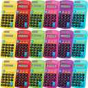 Weewooday 24 Pieces Pocket Size Calculator 8 Digit Basic Solar Battery Dual Power Mini Calculator for Desktop Home Office School Students Kids, 6 Colors