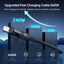 Duo Pivot USBC to USB C Cable 2-Pack Dual Rotating 180 Degree Type C Charging Cord 240W PD Fast Charging - Great for MacBook, iPad, iPhone, Galaxy, Steamdeck, and More