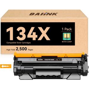 134X Black Toner Cartridges (with Chip) Replacement for HP 134X W1340X 134A W1340A Compatible with HP M209dw MFP M234dw M234sdw Series Printer, 1 Black
