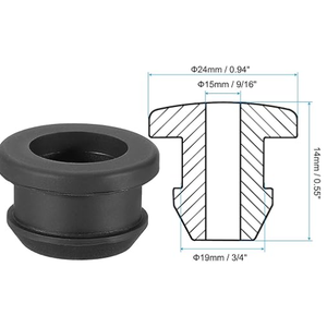 PATIKIL 19mm / 3/4 Inch Drill Hole,9/16 Inch ID Rubber Grommets, 10 Pcs Top Hat Grommet for Wiring Eyelet Ring Gasket Automotive Firewall Cable Hole Plugs Wires Protection, Black