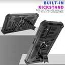 for Galaxy A05 Case,Samsung A05 4g Case w/Tempered Glass Screen Protector(Full Coverage) [Full-Body][15FT Mil-Grade][Built-in Kickstand] Car Magnetic Protective Cover for Women Man Blue Purple Marble