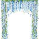8pcs Wisteria Artificial Flowers Garland, 7.2Ft/Piece Wisteria Hanging Flowers Garland for Wedding Arch Decoration Outdoor Ceremony Home Backdrop Garden (Light Blue,Dark Blue,White)