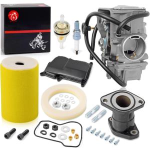 Carburetor Carb and Air Filter Foam Intake Manifold Compatible with YAMAHA 1987-1998 Big Bear 350 1987-1995 Moto 4 YFM350ER 1996-1998 Kodiak 400