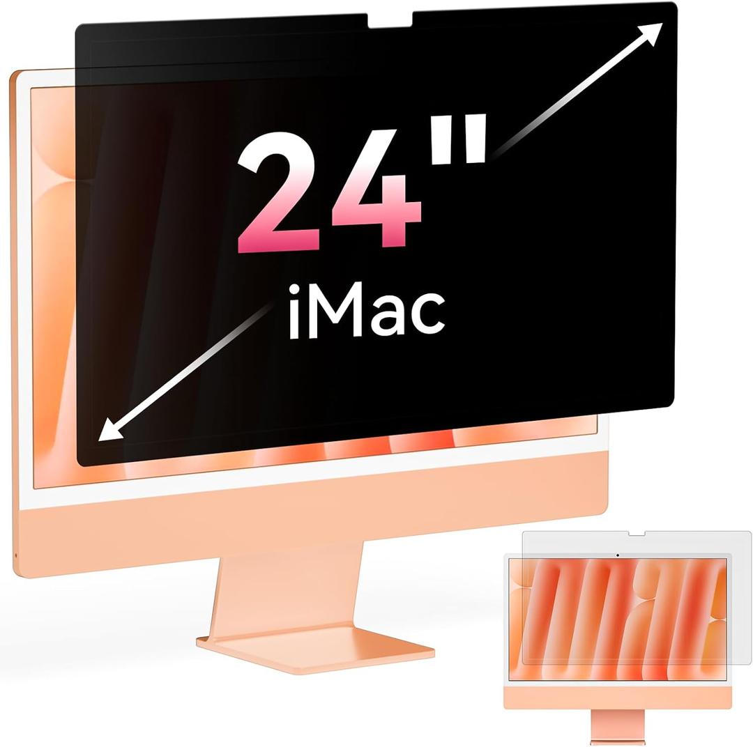 2026 Upgraded iMac Privacy Screen for 24 Inch 2021-2026 Destop Computer Monitor, Anti Glare Blue Light Filter Shield, Anti Spy Privacy Protector