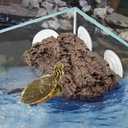 Kathson Turtle Basking Platform with Strong Suction Cups,Resin Reptile Climbing Rock Turtle Floating Dock Resting Basking Terrace for Frogs,Terrapins,Juvenile,Crabs
