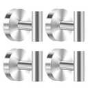 Suction Cup Hooks for Shower, 4 Pack Towel Hooks for Bathroom, Stainless Steel Wall Hanger, No-Drill Shower Hooks Robe Hook for Kitchen, Glass, Mirror, Tile to Hang Towels, Robes, Loofah(Silver)