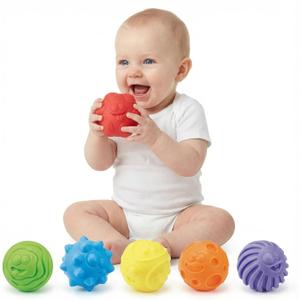 6 Pack Textured Sensory Balls - CatchingToys for Babies 6-12 Months & Toddlers 1-3, Soft BPA Free Squeeze Balls Set for Tactile Senses Development, Infant Massage Ball Gift